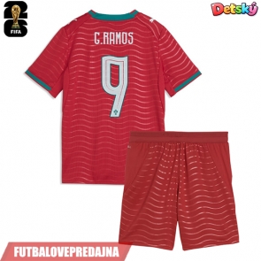 Lacne Dětský Futbalové dres Portugalsko Goncalo Ramos #9 MS 2026 Krátky Rukáv - Domáci (+ trenírky)